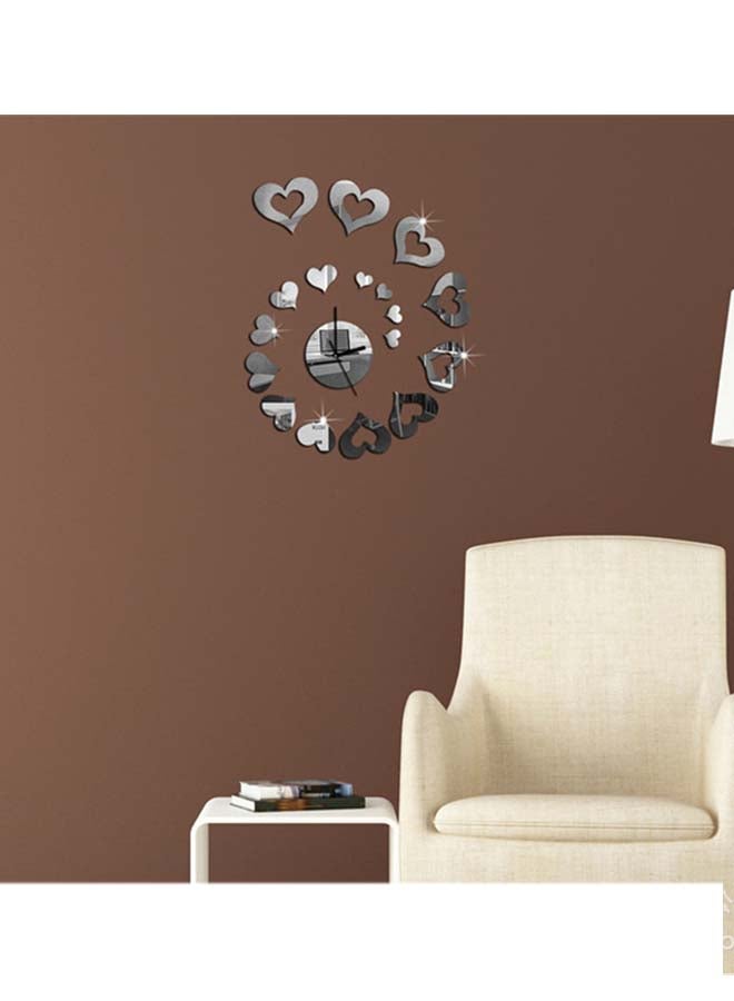 شاربدو ملصق ساعة جدارية بنمط مرآة فضي 60 x 45سم - Image 5