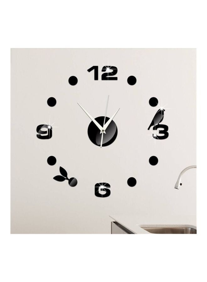 شاربدو ملصق ساعة جدارية بنمط مرآة أسود/فضي 43 x 43سم - Image 3
