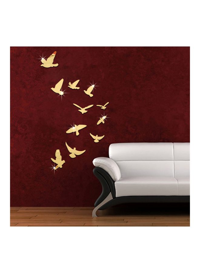 Sharpdo 11-Piece Bird Wall Decoration Sticker Set Gold 30 x 60cm - Image 3