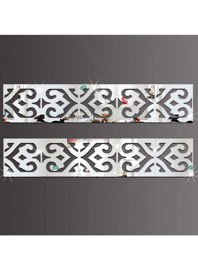 شاربدو ملصق جداري بنمط مرآة فضي Square 10x10سم - Image 3