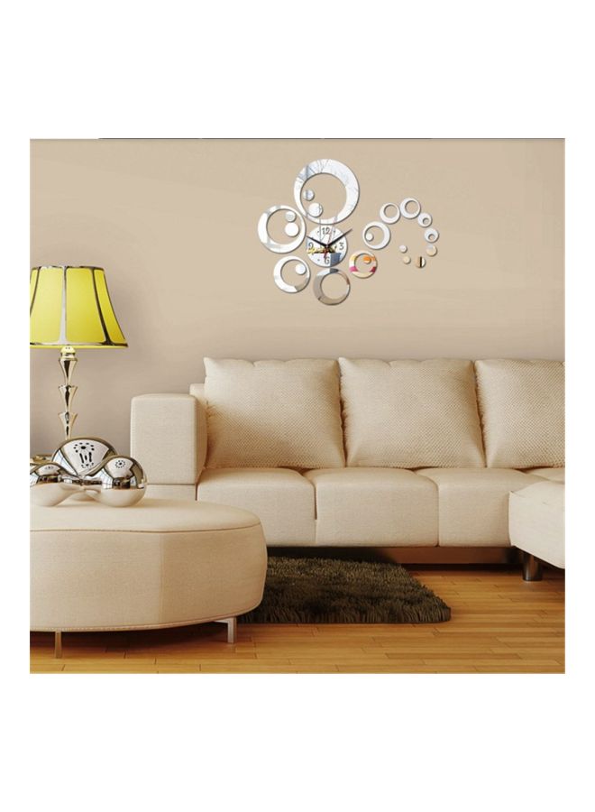 شاربدو ملصق ساعة جدارية بنمط مرآة فضي - Image 2