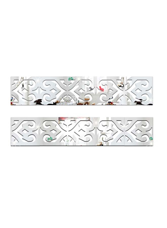 شاربدو ملصق جداري بنمط مرآة فضي Square 10x10سم - Image 1