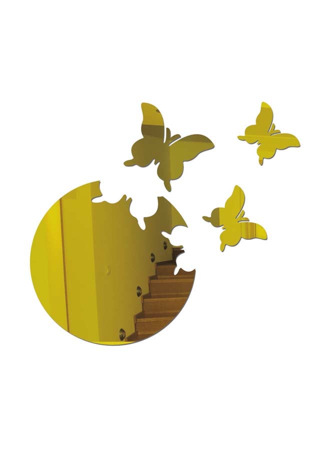 شاربدو ملصق جداري بنمط مرآة ذهبي 30 x 27سم - Image 1