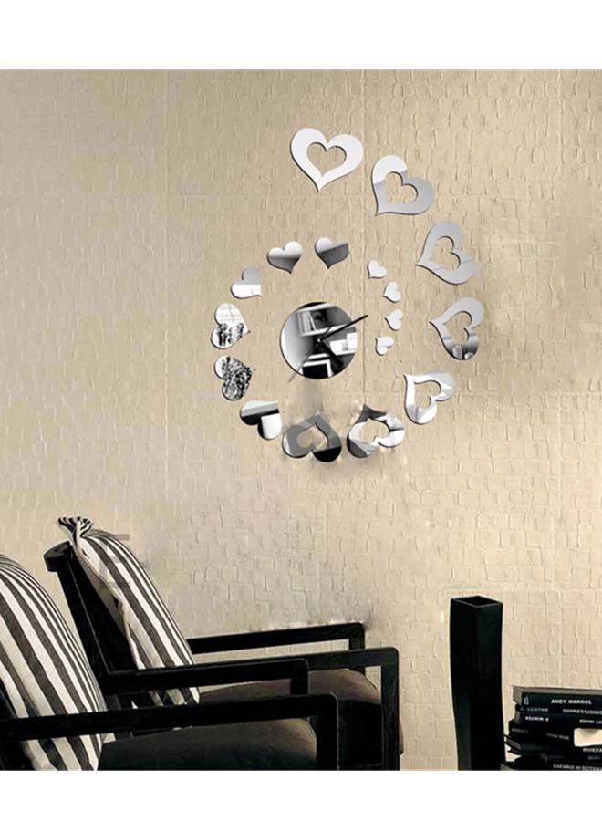 شاربدو ملصق ساعة جدارية بنمط مرآة فضي 60 x 45سم - Image 2