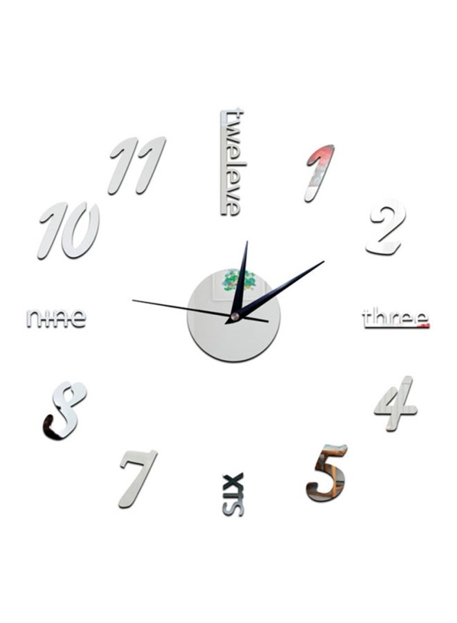 شاربدو ملصق جداري للزينة بنمط ساعة أسود/ فضي 60 x 45سم - Image 1