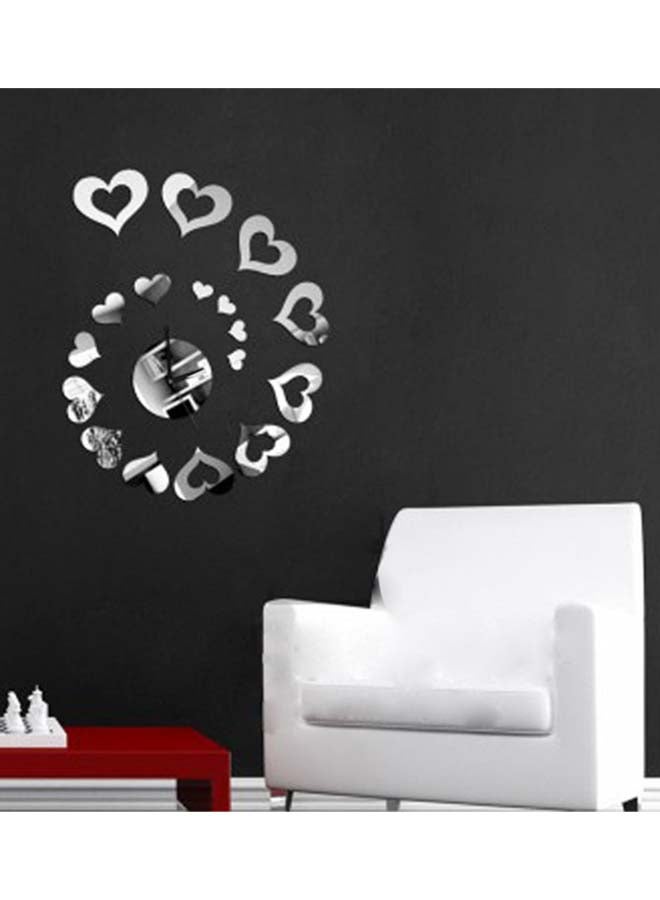 شاربدو ملصق ساعة جدارية بنمط مرآة فضي 60 x 45سم - Image 4