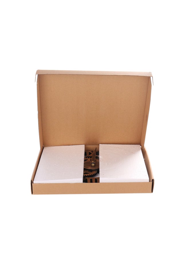 شاربدو ساعة حائط خشبية مزودة بجرس وأرقام رومانية تتميز بتصميم على شكل ترس كلاسيكي أسود/بني 40 x 40سم - Image 4