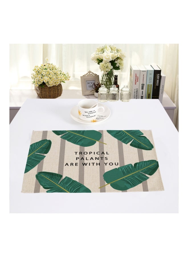 شاربدو مفرش طاولة بطبعة للتزيين بيج / رمادي/ أخضر 42 x 32سم - Image 2