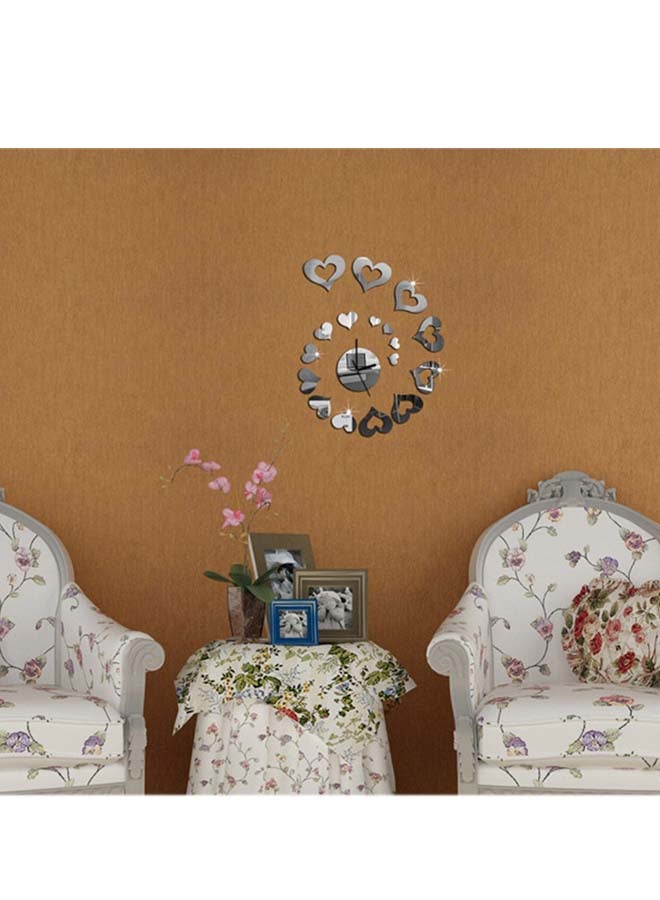 شاربدو ملصق ساعة جدارية بنمط مرآة فضي 60 x 45سم - Image 3