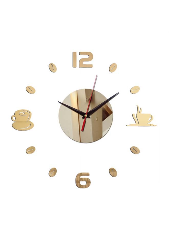 شاربدو ملصقٌ جداري بتصميم ساعةٍ بنمط مرآة ذهبي - Image 1