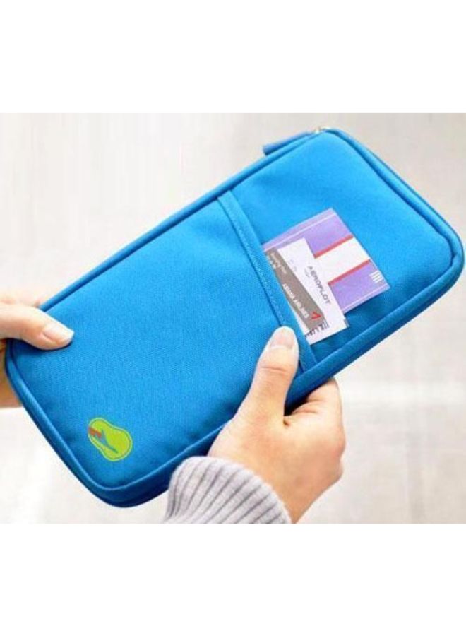 Blue Multi Pockets Wallet Purse Holder Case Document Travel Bag For Passport Credit Id Card Cash Red  - Image 2