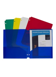 C-Line C-Line Two-Pocket Heavyweight Poly Portfolio With 3-Hole Punch, Assorted Colors, Pack Of 10 (32930) 
