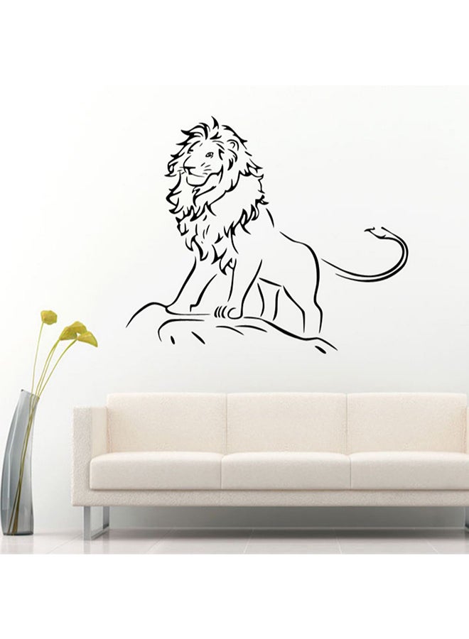 Sharpdo Lion Pattern Decorative Wall Sticker Black 18 x 18cm