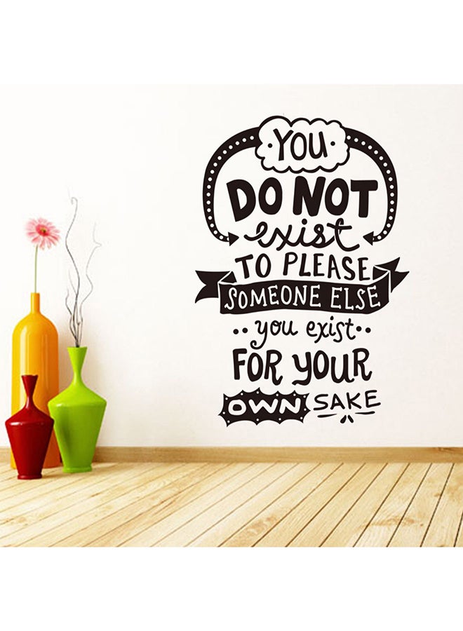 Sharpdo Encouraging Word Pattern Decorative Wall Sticker Black 18 x 18cm