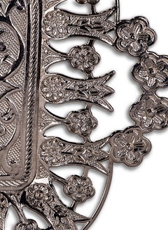 REGAL IN HOUSE Copper Handmade Engraved Tray Silver 38x19cm  - Image 2