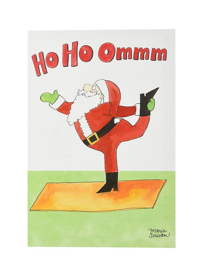 Santa Yoga Christmas Greeting Card With Envelope