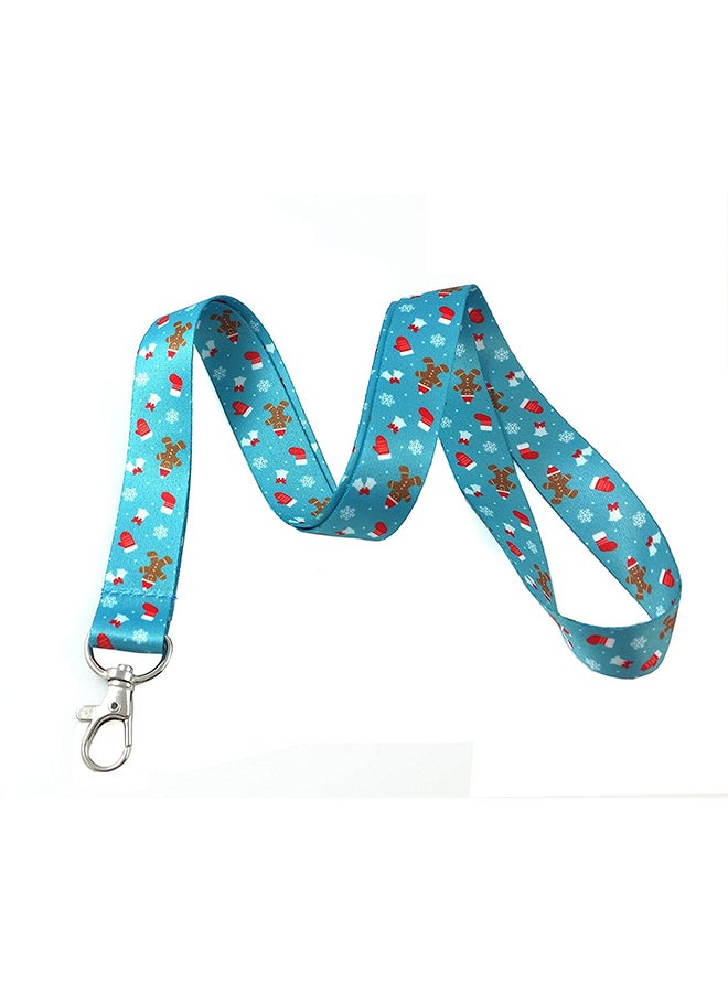 Gingerbread Man & Christmas Stocking Print Lanyard Key Chain Id Badge Holders - v1554898848/N21900107A_1