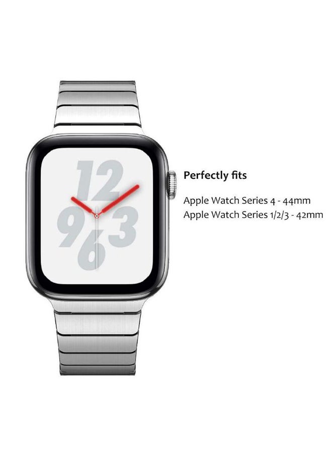365dealz Replacement Stainless Steel Folding Clasp Band For Apple Watch Series 3/4/5 Silver  - Image 3