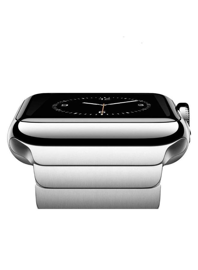 365dealz Replacement Stainless Steel Folding Clasp Band For Apple Watch Series 3/4/5 Silver  - Image 2