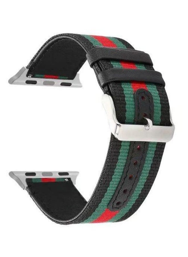 365dealz Replacement Nylon Band For Apple Watch Series 3/2/1 Red/Green/Black  - Image 1