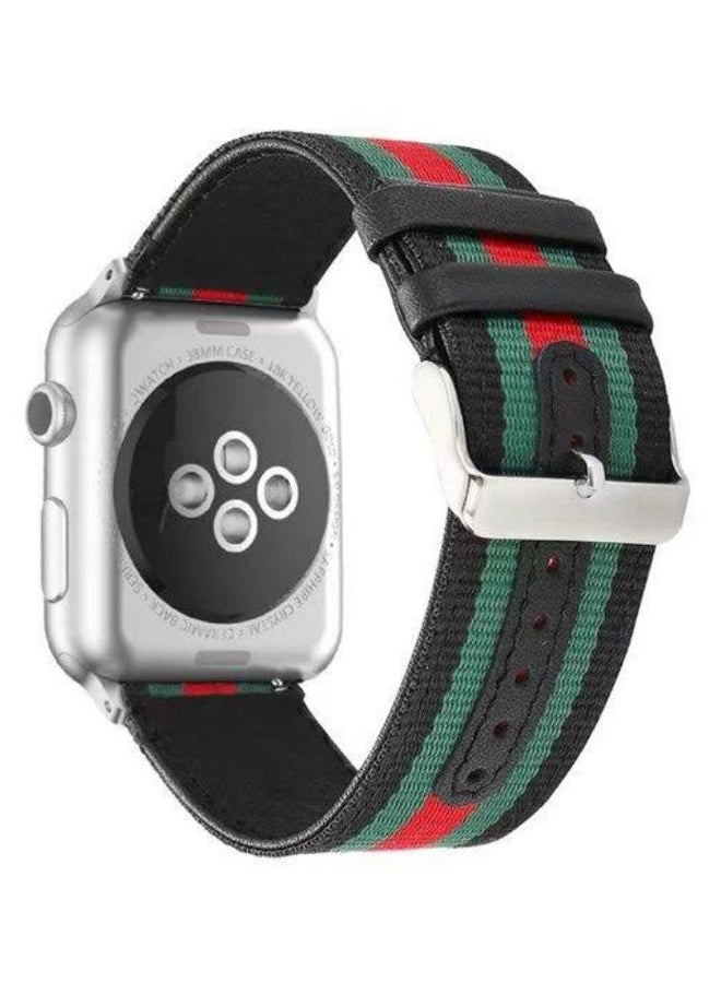 365dealz Replacement Nylon Band For Apple Watch Series 3/2/1 Red/Green/Black  - Image 2