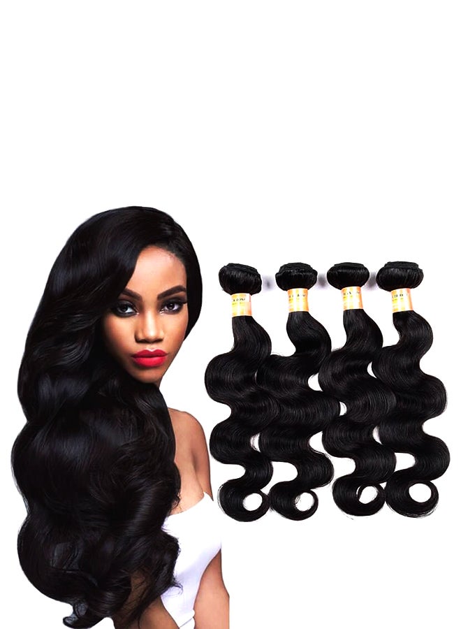 إستيل 4 قطع من وصلات الشعر الطبيعي أسود 100جرام