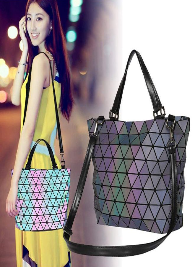 LisaAn - Luminous Geometric Lattice Design Tote Multicolour - Image 1