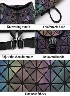 LisaAn Luminous Geometric Shard Lattice Backpack Multicolour  - Image 4