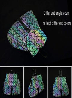 LisaAn Luminous Geometric Shard Lattice Backpack Multicolour  - Image 3