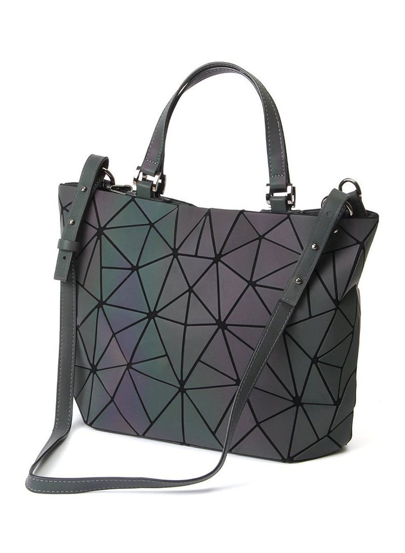 LisaAn Luminous Geometric Lattice Design Tote Grey  - Image 1