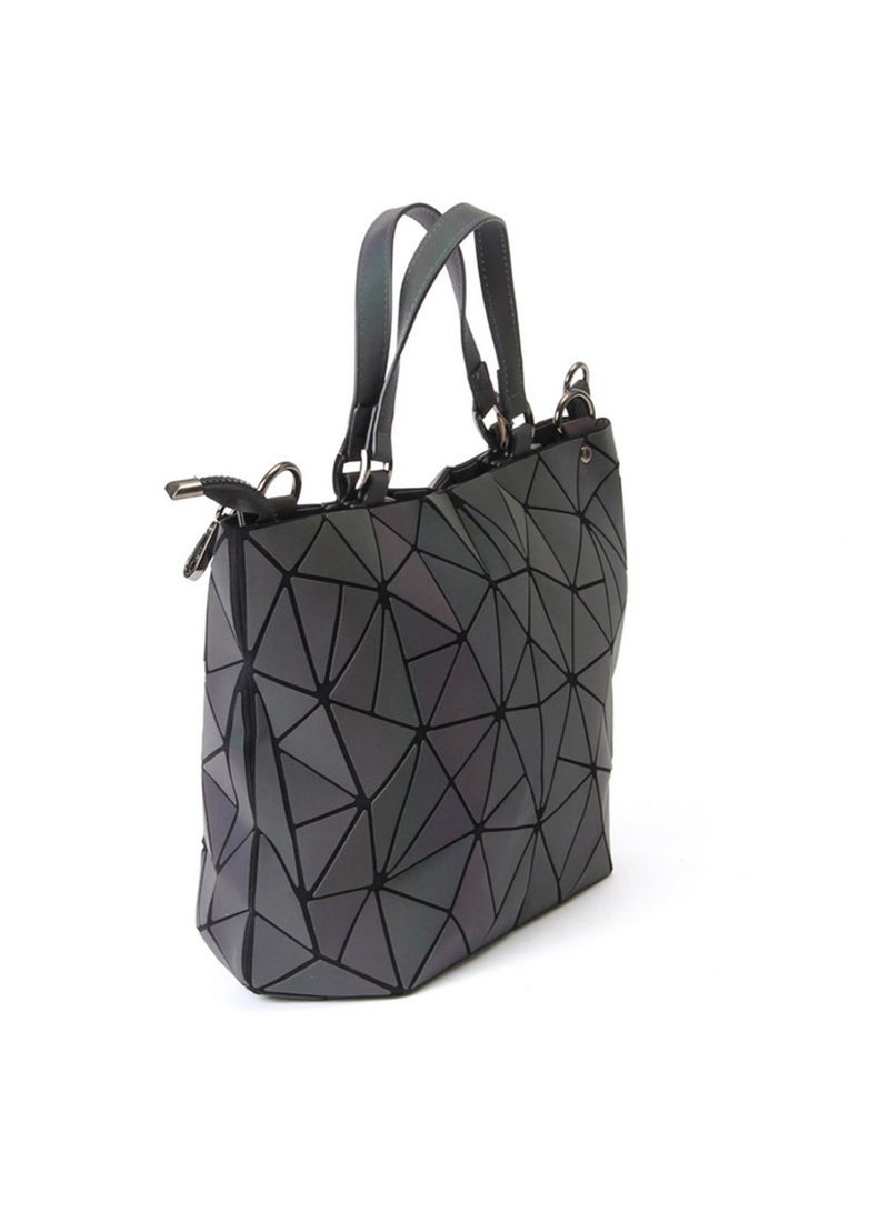 LisaAn Luminous Geometric Lattice Design Tote Grey  - Image 2