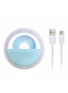 Generic Selfie LED Ring Flash Light For Smartphone Blue  - Image 1