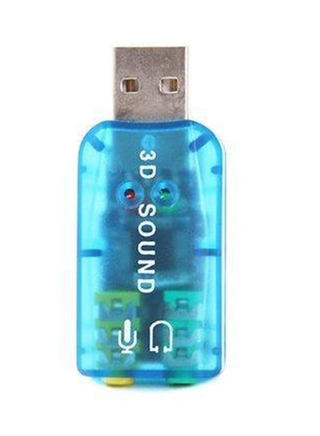 محول بطاقة صوت USB خارجي 5.1 بلون أزرق - Image 1