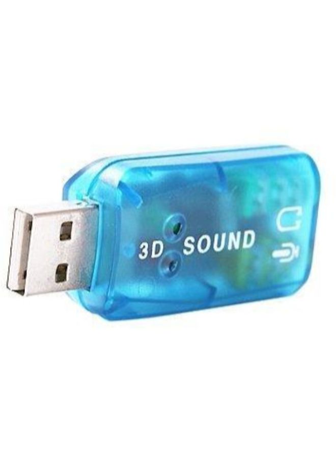 محول بطاقة صوت USB خارجي 5.1 بلون أزرق - Image 2