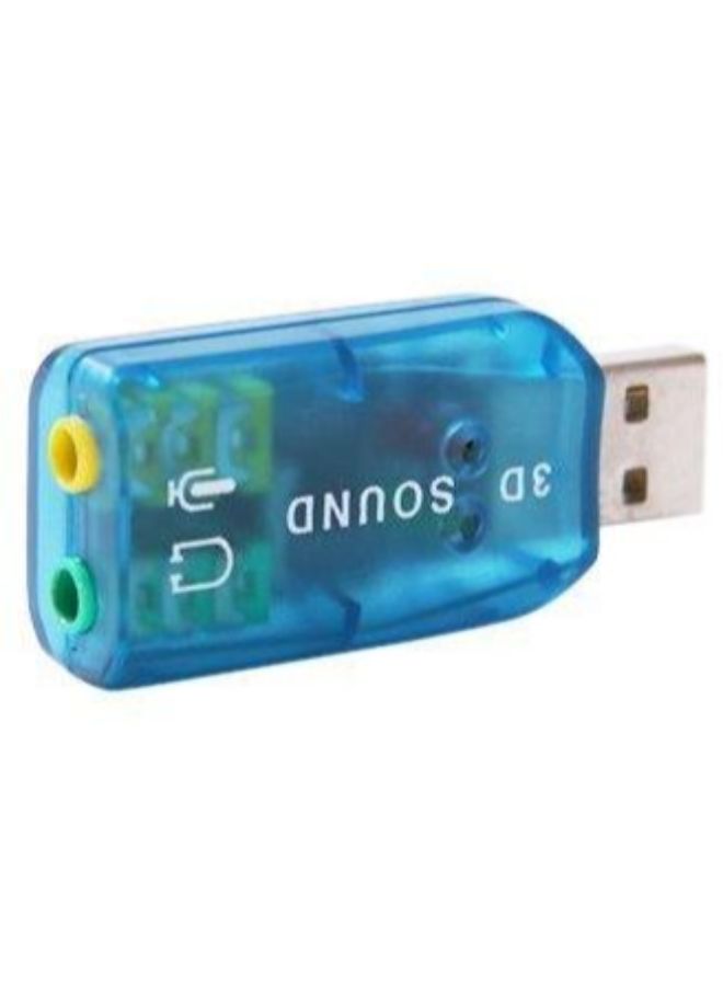 محول بطاقة صوت USB خارجي 5.1 بلون أزرق - Image 3