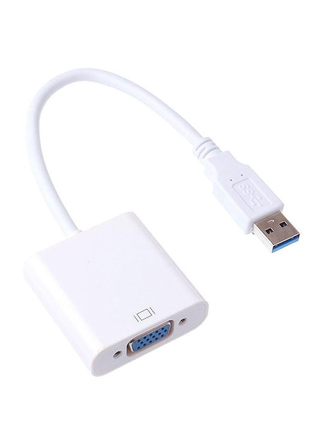USB 3.0 To Vga Video Graphic Card Display External Cable Adapter White
