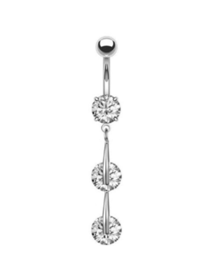 HS - 316L Surgical Steel with Zircon  Brow Ring - Image 1
