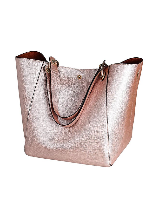 Waterproof Leather Shoulder Bag Silver 