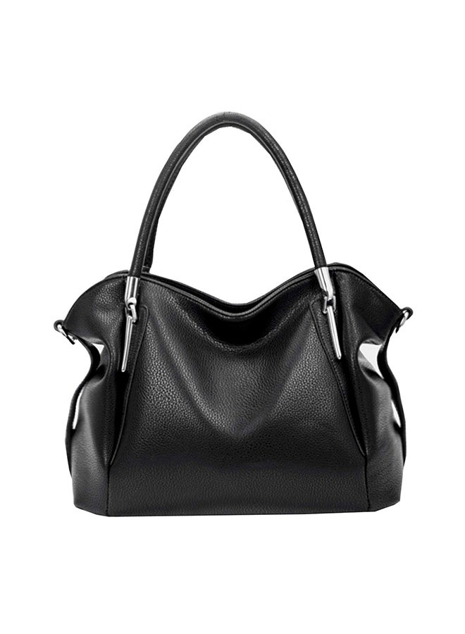 Generic - Leather Tote Top Shoulder Bag Black - Image 1