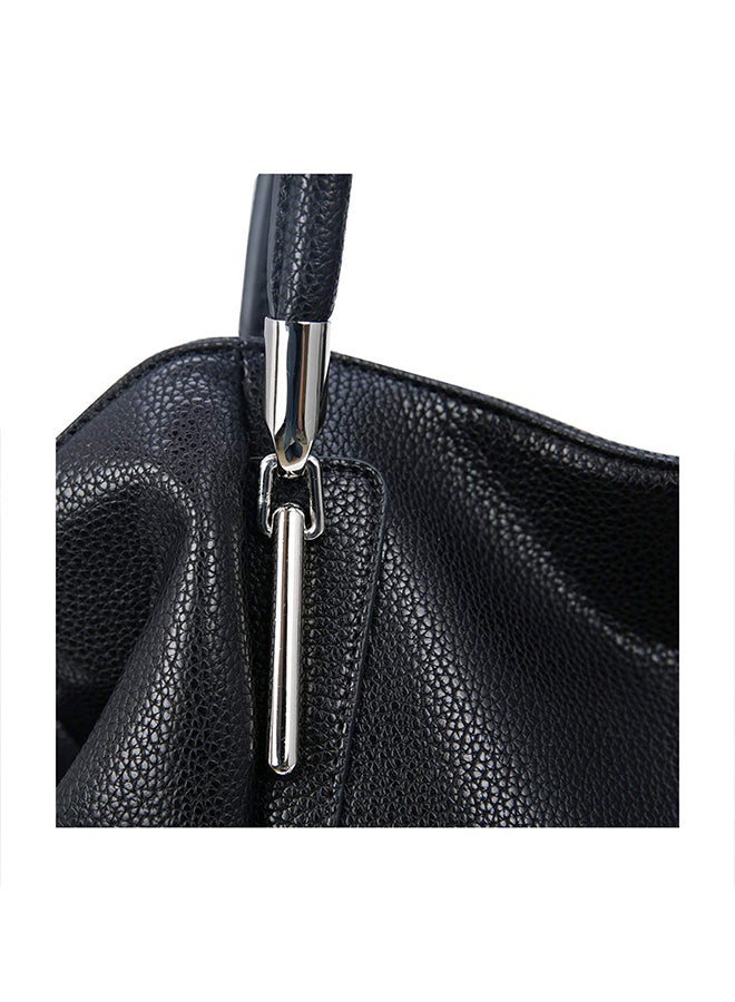 Generic - Leather Tote Top Shoulder Bag Black - Image 1