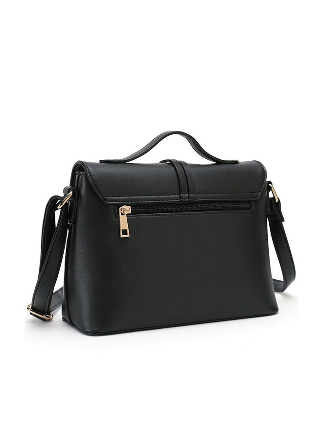 Generic - Synthetic Leather Stylish Satchel HandBag Black - Image 1