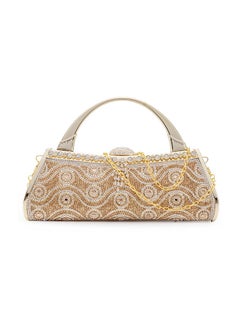 Vintage Rhinestone Bridal Clutch Bag Gold
