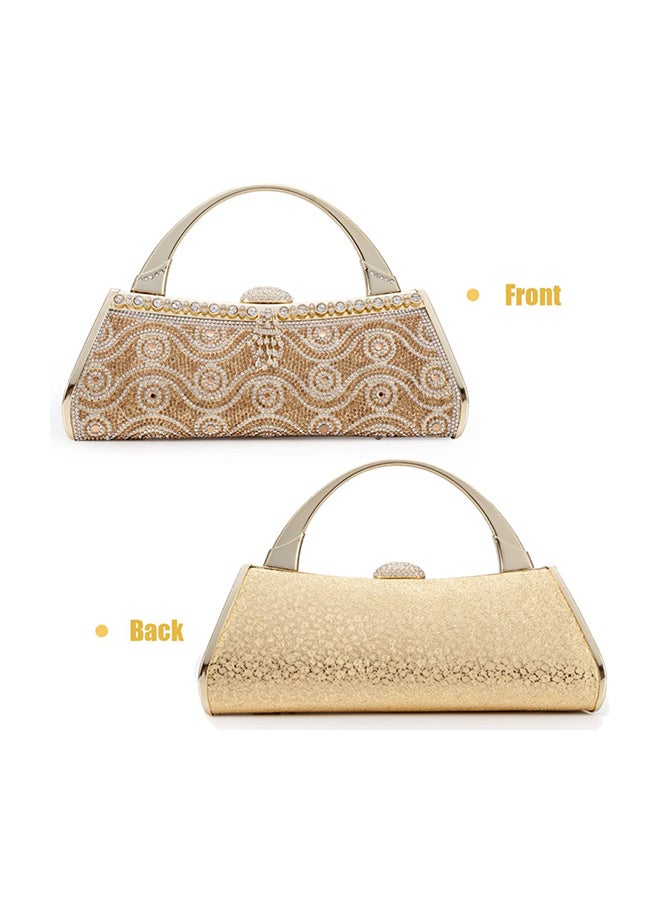 Generic - Vintage Rhinestone Bridal Clutch Bag Gold - Image 1