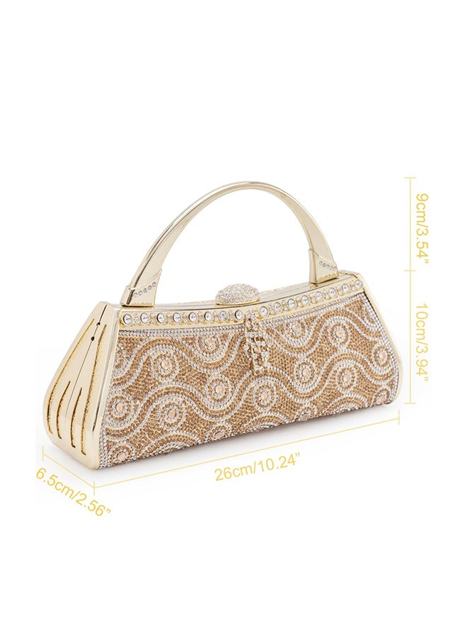Generic - Vintage Rhinestone Bridal Clutch Bag Gold - Image 1