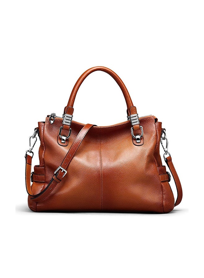 Generic - Vintage Genuine Leather Tote Bag Brown - Image 1