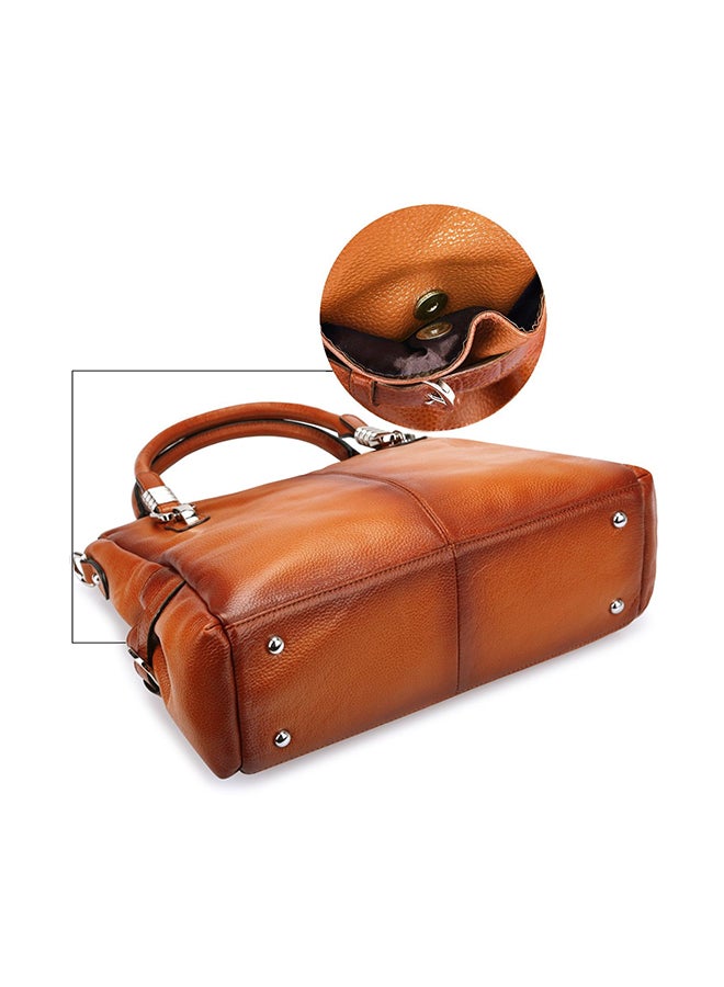 Generic - Vintage Genuine Leather Tote Bag Brown - Image 1