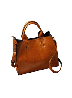 Leather Tote HandBag Brown