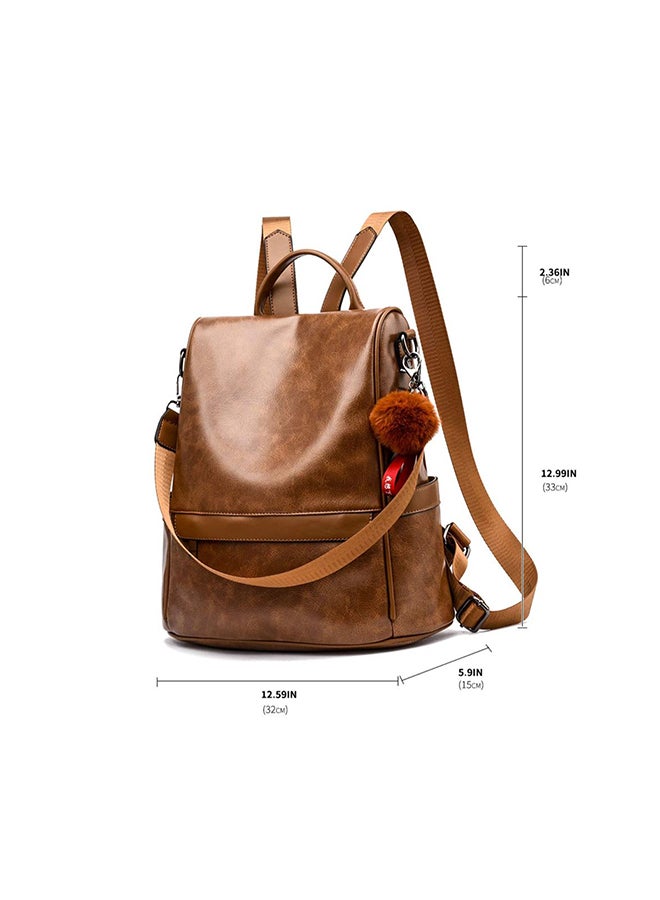 حقيبة ظهر كاجوال مضادة للسرقة بني - Image 3