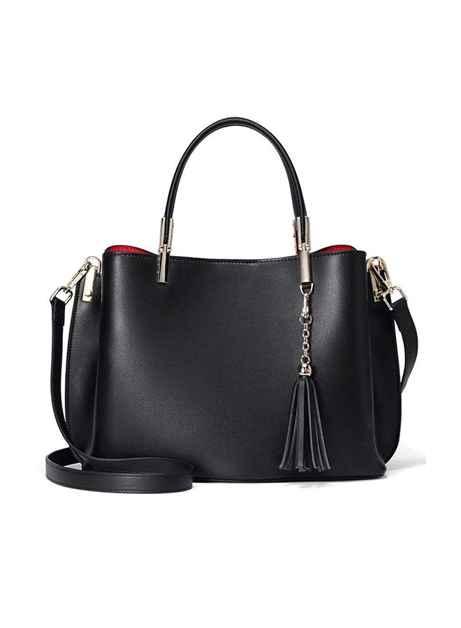 Generic - Genuine Leather Tote HandBag Black - Image 1