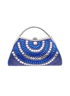 Stone Embellished Clutch Blue